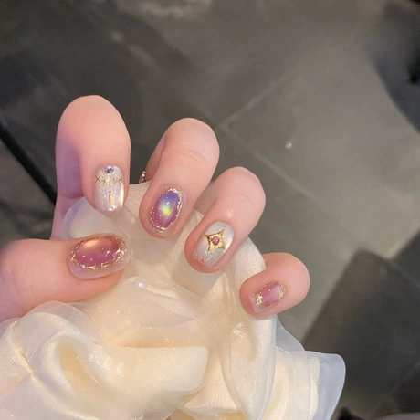 Athena Relief 3D handcrafted salon gel press-on nails by Miko Miko Nails