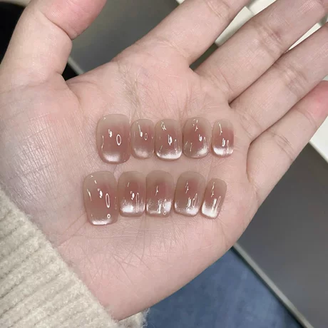 Micro French Classic salon gel press-on nails